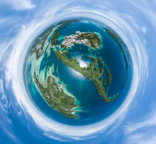 Tiny Planet aerial drone photo 360 degree Virtual reality