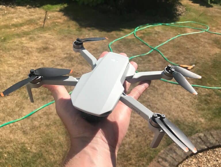 DJI Mini 2 drone, fits in the palm of your hand